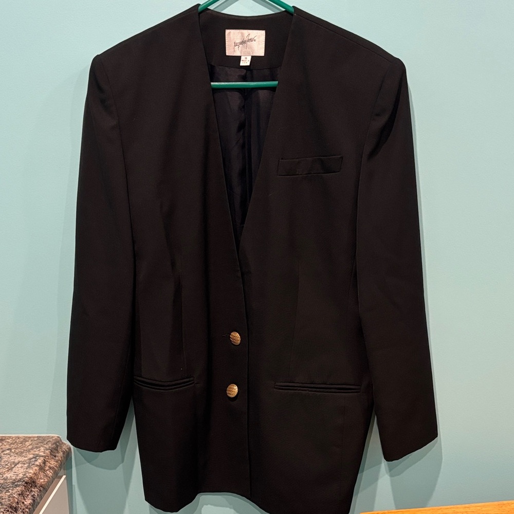 Jacqueline Ferrar Black Blazer with Gold Buttons